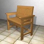 Wooden bench CAD 3D - model symbol bench 00017