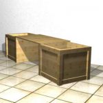 Wooden bench for the garden plot CAD 3D - model symbol bench 00060