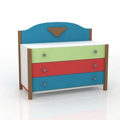 Multicolored Chest Of Drawers For The Childrens Room 3d Model 01 Elf