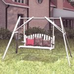 White swing with cushionsfor the garden 3D object swing 04