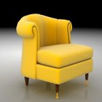 3D - model chair yellow Nouveau 10073b-1