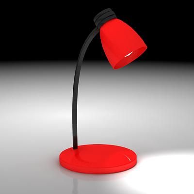 Minimalist Red And Black Desk Lamp 3d Model Cad Symbol 129230153p0