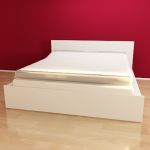 3D - model minimalist white double bed CAD symbol 26420 PE111655 S4 140 200