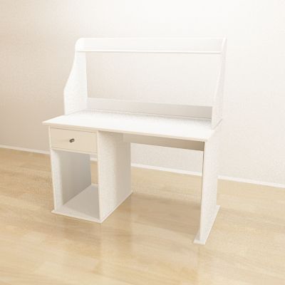 White desk with a box 3D Model 31511_PE120964_S4