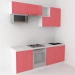 3D-model Kitchen red 220x65x240 group