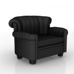 3D - model elegant black armchair in a modern style 4616 Vincent 01