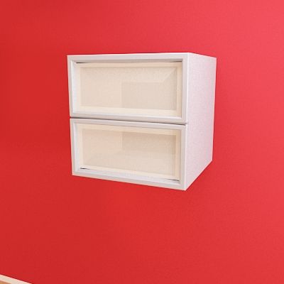 White wall shelf CAD 3D – model  symbol 46356_PE143128_S4