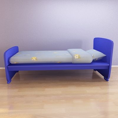 3D - model blue bed for the childrens room CAD symbol 60933_PE166984_S4
