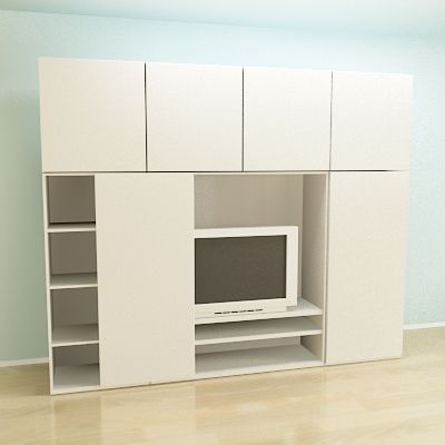 White cabinet for equipment Minimalism 3D model 63353_PE170886_S4