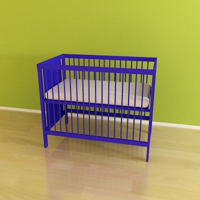 3D - model Swedish childrens blue bed  71064_PE186292_S4