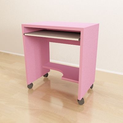 Pink computer desk 3D - model 75864_PE195023_S4