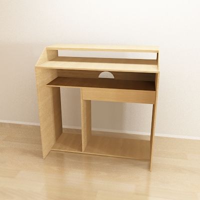 Wooden computer table 3D model 76421_PE196040_S4