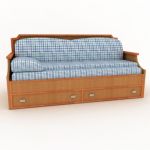 3D - model wooden bed with drawers A902