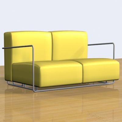 3D - model yellow sofa Flexform _A.B.C.2