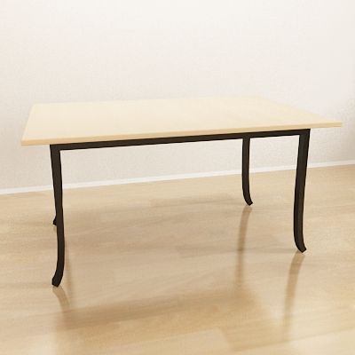 Modern desk with a wooden tabletop 3D - model ANTNAS