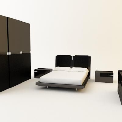 3d-model of DIAMOND-NERO` modern bed (Italy) ARM21
