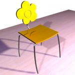 Yellow contemporary chair Spain 3D object Amat Agatha3