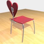 Red contemporary chair Spain CAD 3D - model cymbol Amat Agatha Corazon
