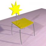 Yellow contemporary chair Spain 3D model Amat Agatha Estrella
