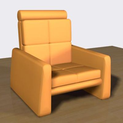 3D - model symbol yellow chair Leolux Agobis 1