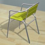 Spanish yellow chair with chrome legs CAD 3D - model symbol Amat Aluminium Colours Manila