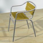 Spanish chair with chrome legs 3D object Amat Aluminium Plywood Manila