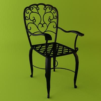 Aluminium Garden Furniture Chair Gf 01 3d Model