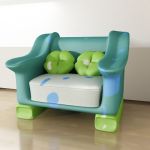 3D – model  CAD symbol armchair with cushions Armchair1MK9