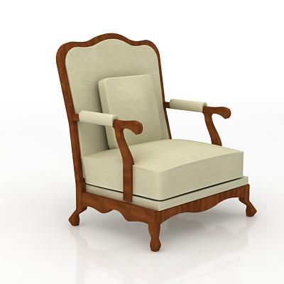 3D – model  classic armchair with a pillow CAD symbol B1016