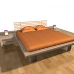 3D - model Double wooden bed  BED05