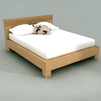 Wooden bed in a modern style 3DS BED08