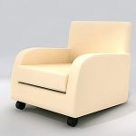 Italian armchair 3D object B&B Italia Baisity 1