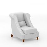 White armchair in the style of modern CAD 3D - model symbol Baker 6327-37
