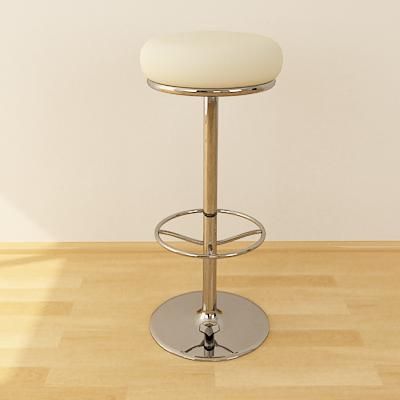 White chair high-tech 3D - model Bar Stool 05