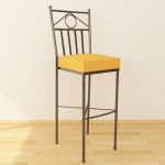 Square yellow chair 3D - model Bar Stool 12