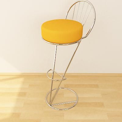 Yellow bar stools 3D - model Bar Stool 24