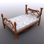 3D - model wooden double bed in the classic style 3DS Bed29KND004