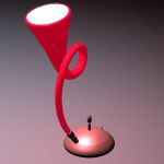 Italian red table lamp 3D object de Majo Belleglorie