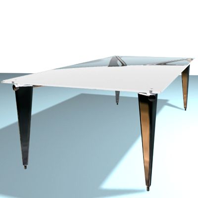 Rectangular table style high-tech Italy CAD 3D - model symbol Cappellini Tonal 1