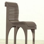 Modern Italian gray chair 3D object Cappellini Carta