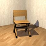Wooden chair for the garden 3D object Chair 001