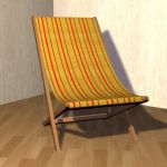Striped chair for the garden CAD 3D - model symbol Chair 008