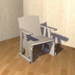 White garden chair wood CAD 3D - model symbol Chair 025