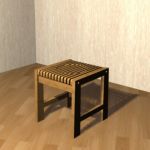 Wooden stool modern 3D model Chair 027