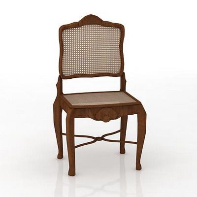 Wooden chair seat with reticulated 3D model Chair 3
