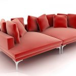 red sofa with pillows 3d model B&B Italia  Charles11