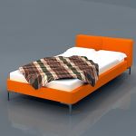 3D - model Italian minimalist double bed CAD symbol B&B Italia Charles1