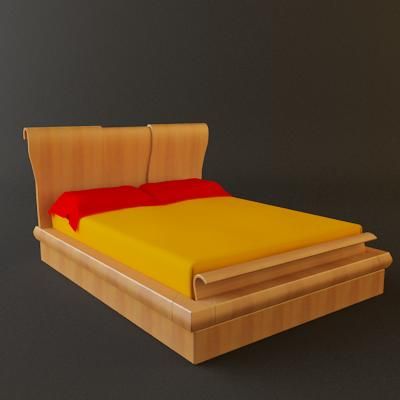 3d-model DOMINO modern bed (Italy) Ciliegio_Saber_001