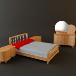 3d-model DOMINO modern bed (Italy) Ciliegio Saber 010