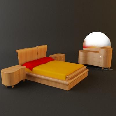 3d-model DOMINO modern bed (Italy) Ciliegio_Saber_011